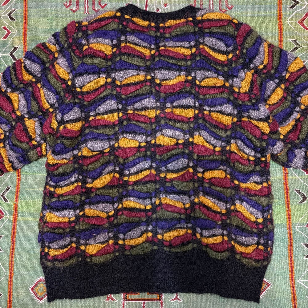 80～90s GAY ATTIRE カラフルニット 立体編み アートデザイン 3D