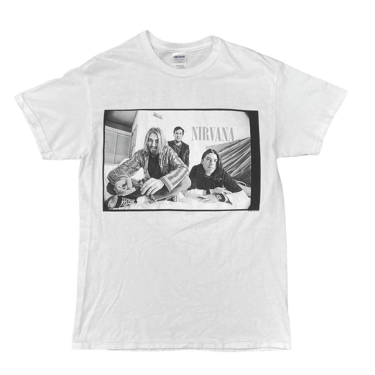 NIRVANA 00s KURT COBAIN TEE JERRY LORENZO WEARING GILDAN MEDIUM 