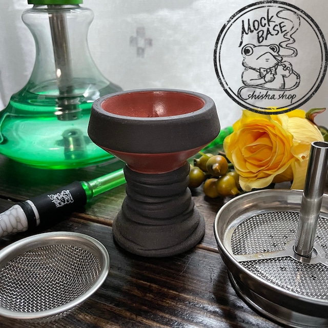 【YIMI Hookah HMS&クレイトップセット　ストレートボウル】　レッド　トップラバー付　シーシャ MB-03-00004