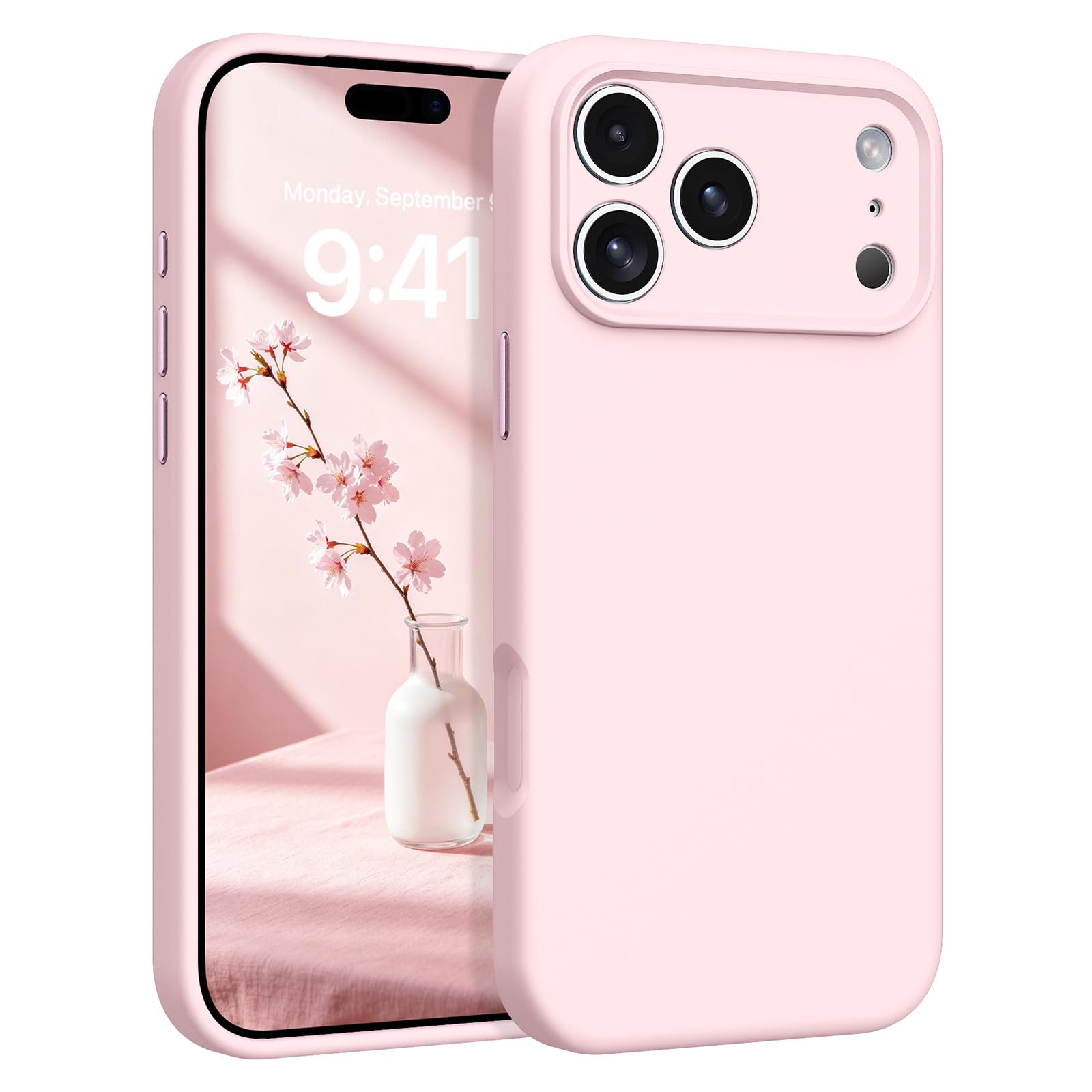 YINLAI iPhone 18 Pro 対応 / 17 Pro 互換可能 ケース カバー シリコン マグネット 磁石内蔵 ピンク