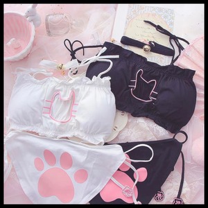 【お取り寄せ】ねこ くり抜き 肉球 セクシーランジェリー コスプレ 2色