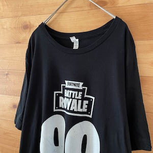 【CANVAS】FORTNITE ロゴ Tシャツ フォートナイト BATTLE ROYALE ナンバリング XL ビッグサイズ US古着