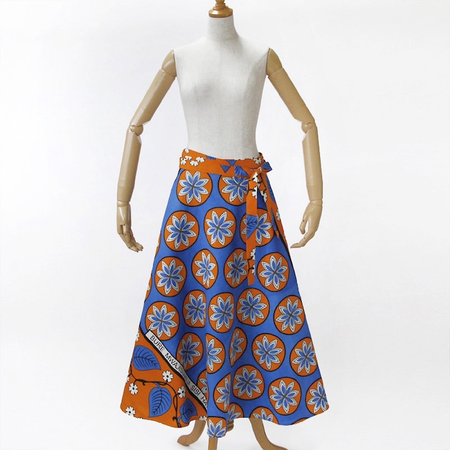 カンガの巻きスカート（アフリカ布スカート）夏スカート  ロング マキシ丈