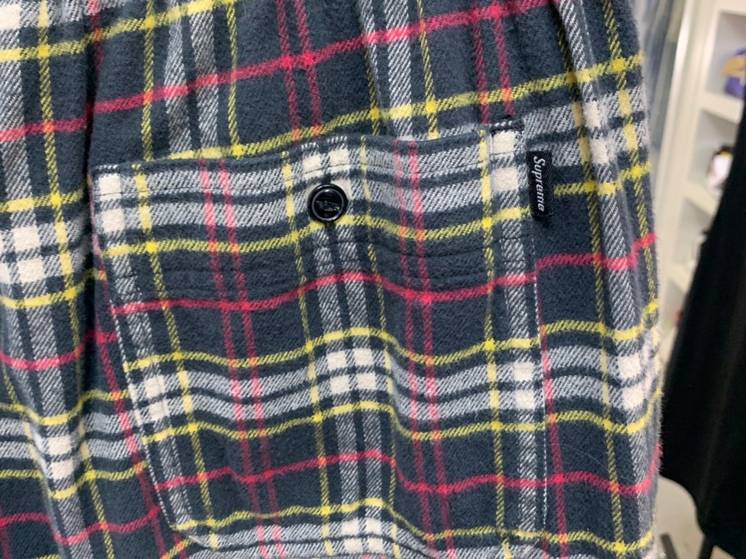 supreme plaid flannel skate pant