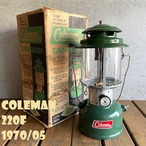 コールマン 220F前期 パテペン 1970年5月製造 ツーマントル ランタン COLEMAN ビンテージ パイレックスグローブ 完全分解清掃メンテナンス済み 70年代 点火確認済