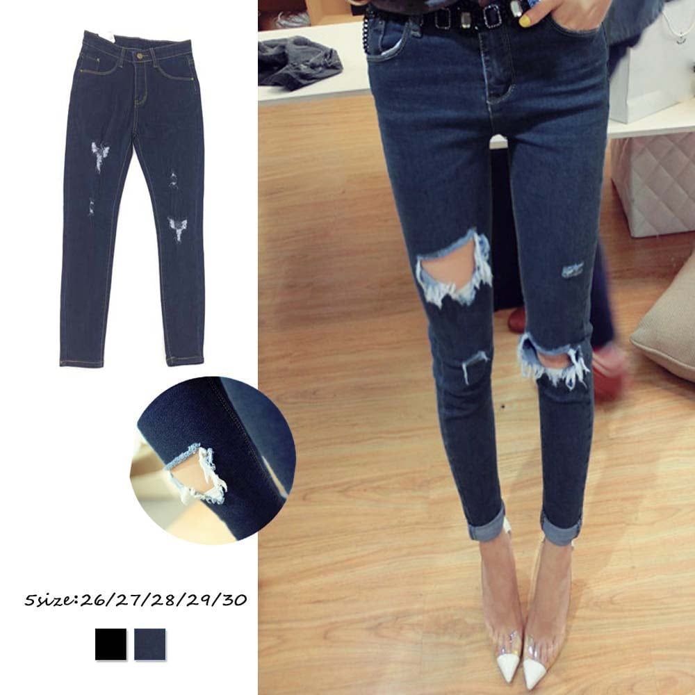 ダメージ ジーンズ スキニー パギンス クラッシュ デニムパンツ レディース Bianca Elena