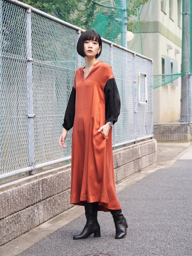 YUKI SHIMANE　Hazel dress 　Terra-cotta【YS22SS-LOP-TC】