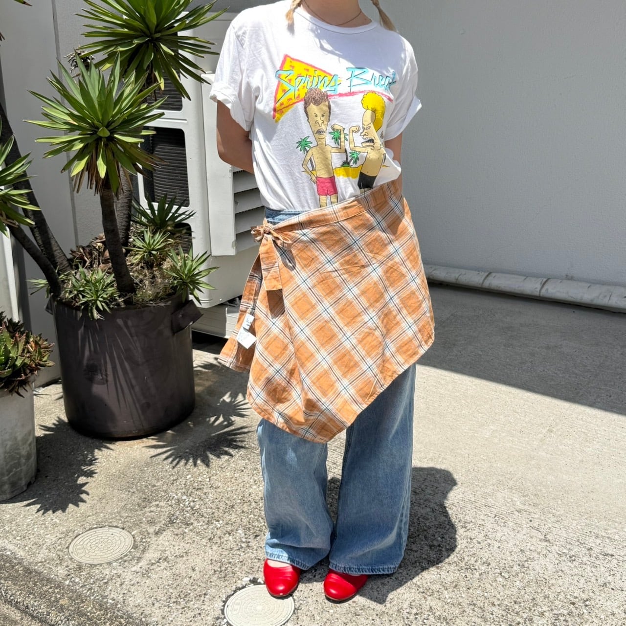 チェック柄シャツ巻きスカート_LN03157 | lanan(ラナン)