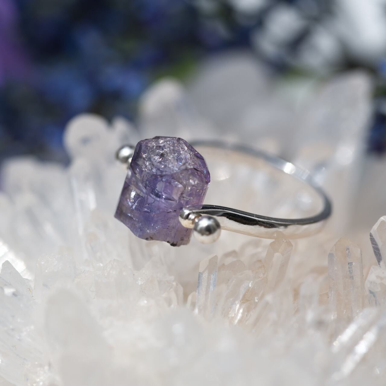 008 Mistic Bloom Collection】 タンザナイト 鉱物原石 シルバー925