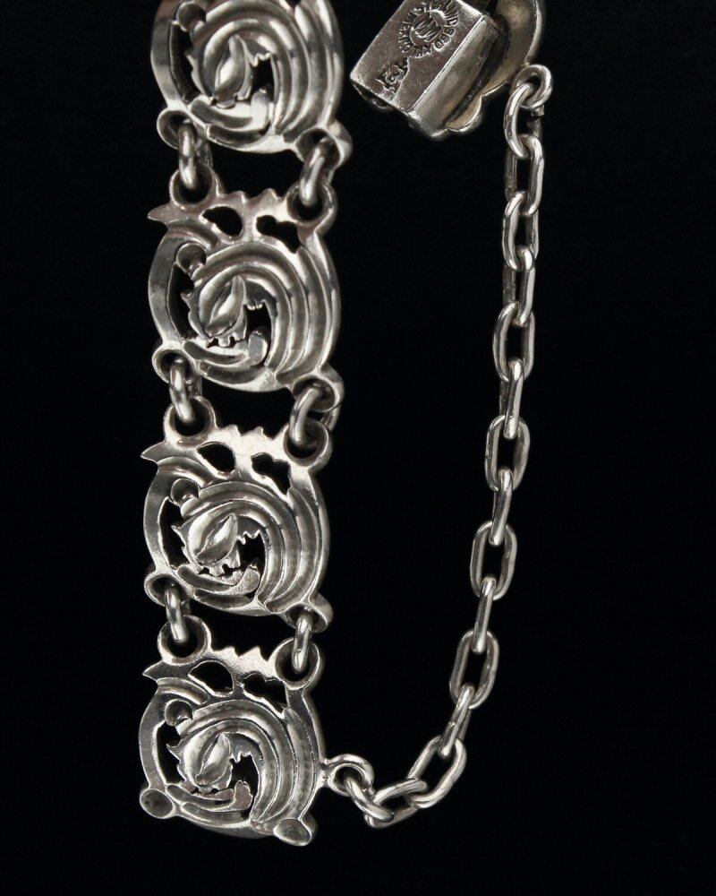 Vintage Heavy Silver Bracelet [TAXCO MEXICO 1960s- 980SILVER] Sea