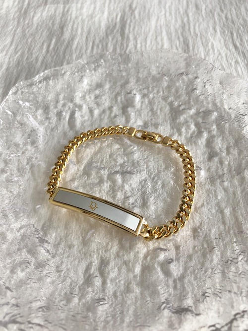 Christian Dior クリスチャン ディオール ブレスレット ゴールド DIORロゴプレート 喜平チェーン vintage ヴィンテージ オールド wdsnau