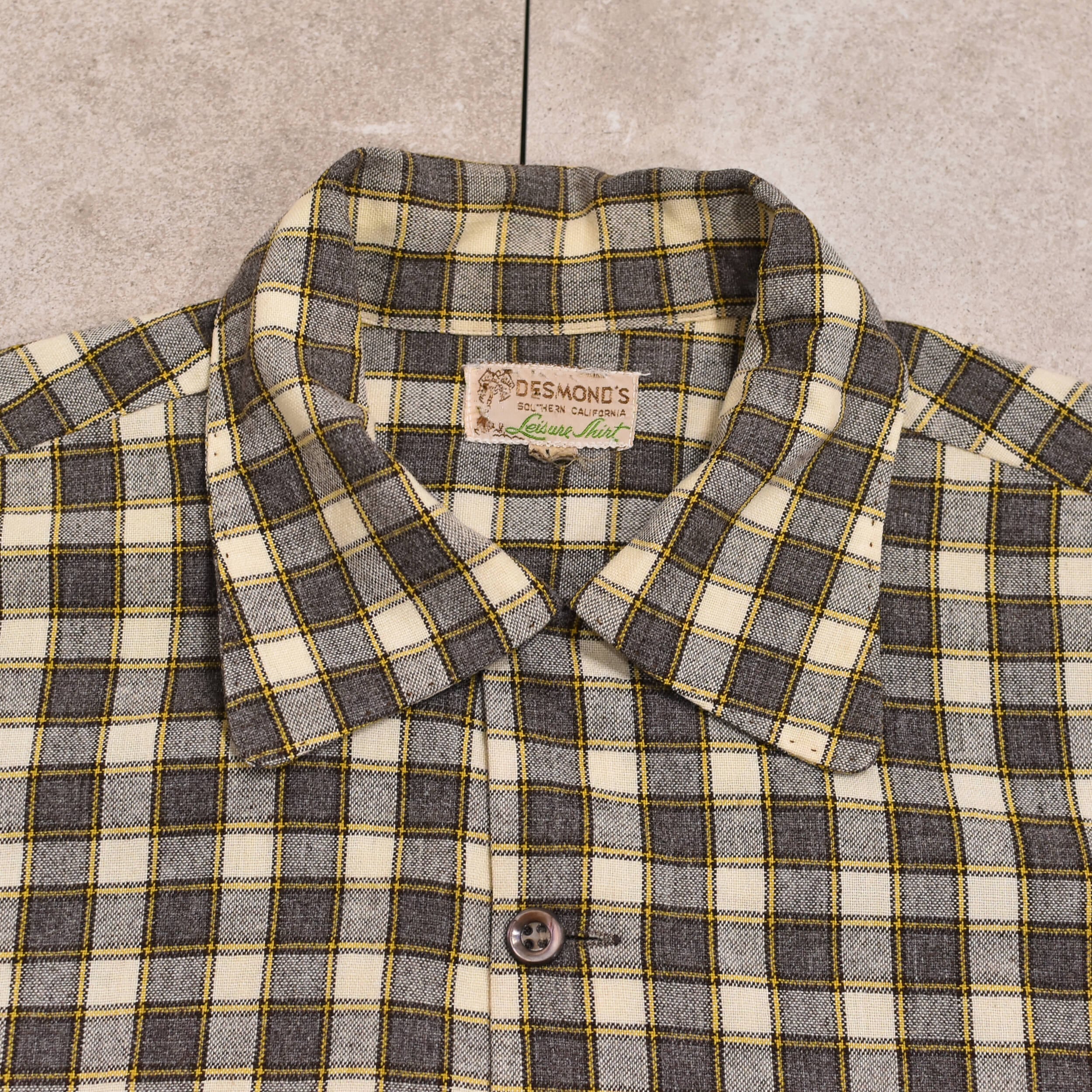 50s 60s DESMOND'S レジャーシャツ　開襟　コットン　総柄　古着 50s～ DESMOND'S leisure shirt | 古着屋 grin days memory 【公式