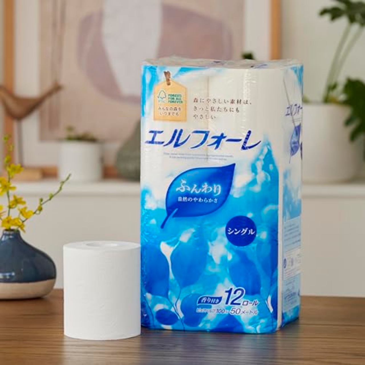 エリエール トイレットペーパー エルフォーレ トイレットペーパー 50m×18ロール シングル パルプ100%