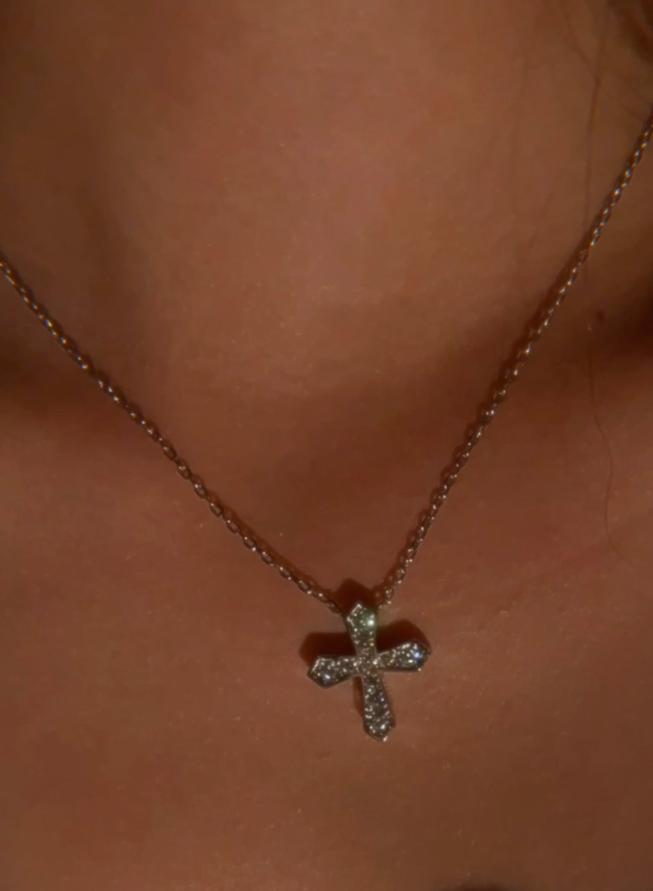 zirconia cross necklace [004] | SASSY ANGEL