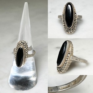 vintage silver marcasite ring made in Germany