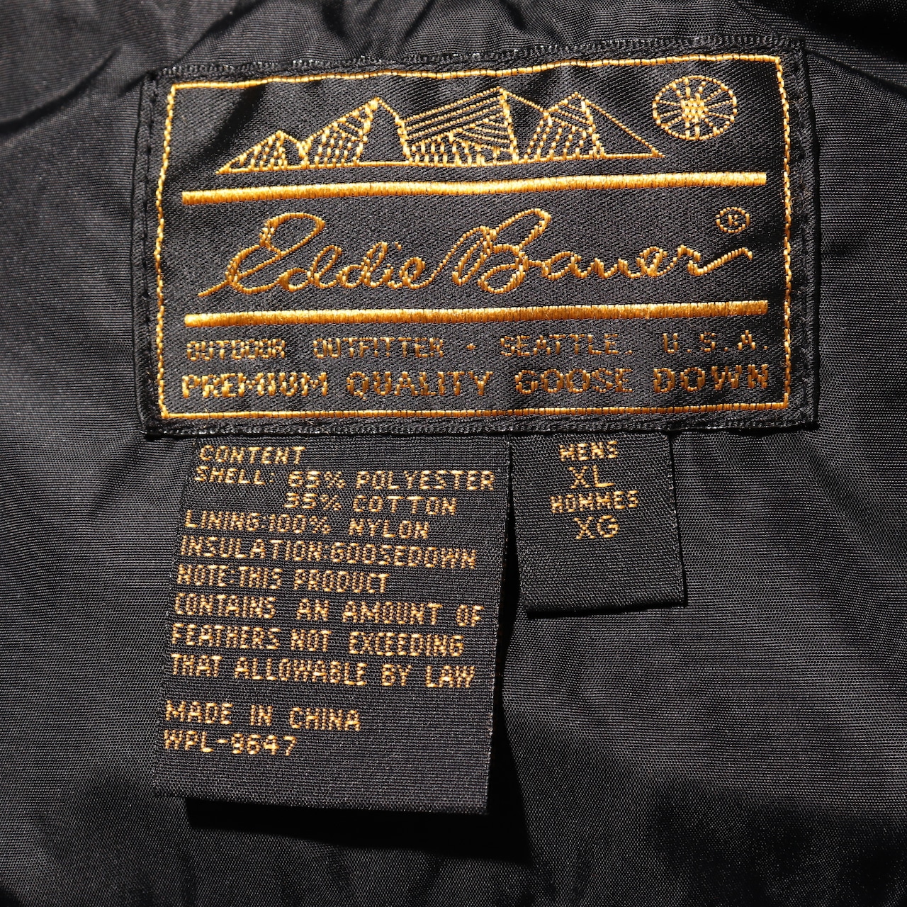 極美品 XL 黒 Downlight Canadian Vest グースダウンベスト エディーバウアー Eddie Bauer オールブラック