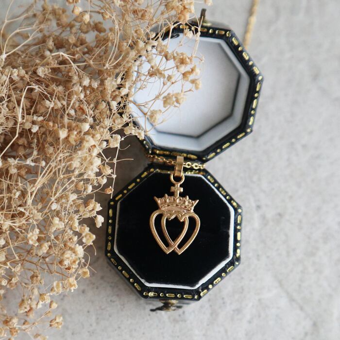 フランス製パリ・サクレ・クール寺院の聖心＊ハートクラウンネックレス｜奇跡のメダイ 金アレ対応
