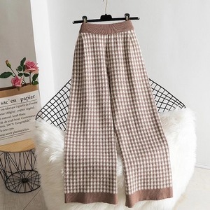 千鳥柄ワイドパンツ