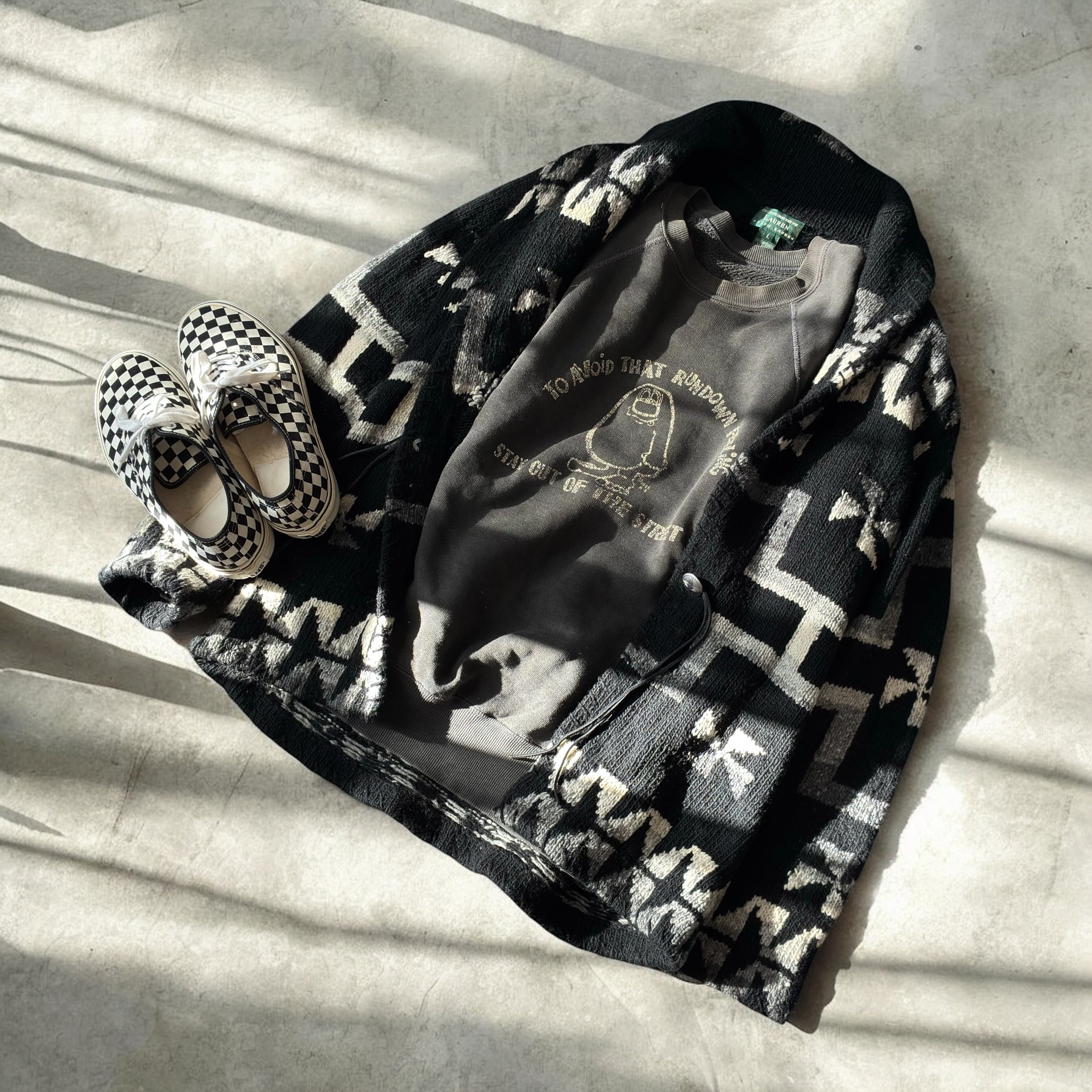 90's Ralph Lauren“ネイティブ柄ガウン“ニット カーディガン ラルフ