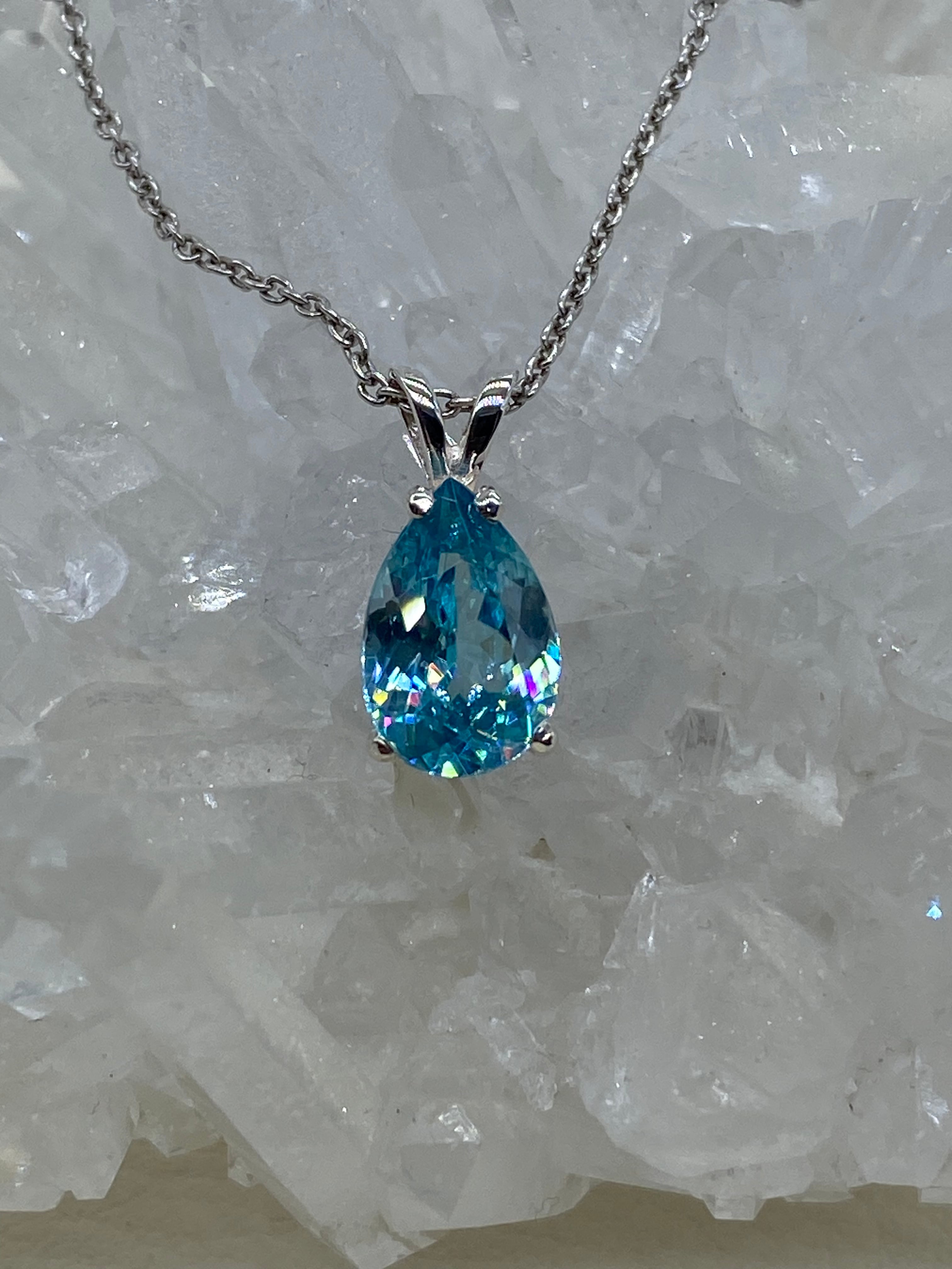 【迫力の輝き】 限定入荷 天然 ブルー ジルコン ネックレス [1.50ct]