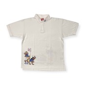 CAPTAIN SANTA キャプテンサンタ GOLF CLUB プリント 半袖 ポロシャツ サイズ XL /鹿の子/ホワイト/ゴルフ