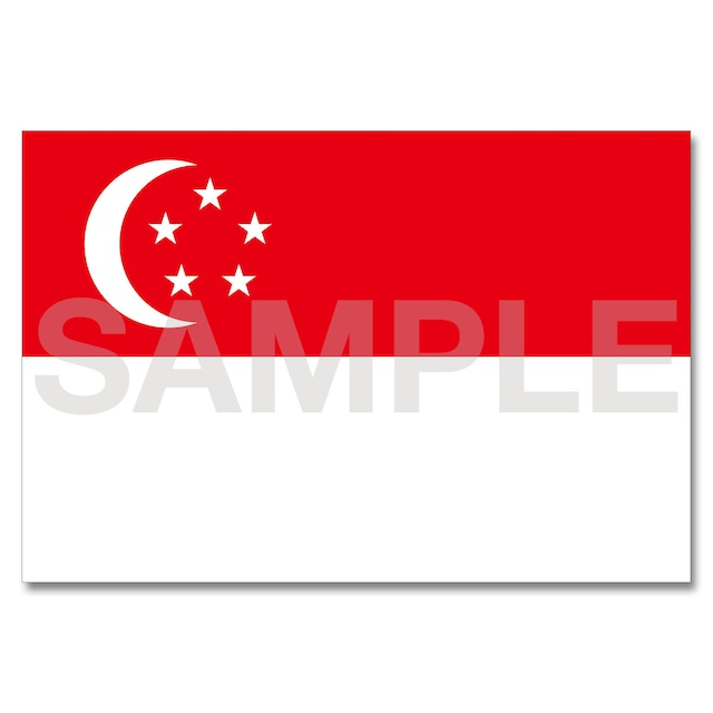世界の国旗ポストカード ＜アジア＞ シンガポール共和国 Flags of the world POST CARD ＜Asia＞ Republic of Singapore