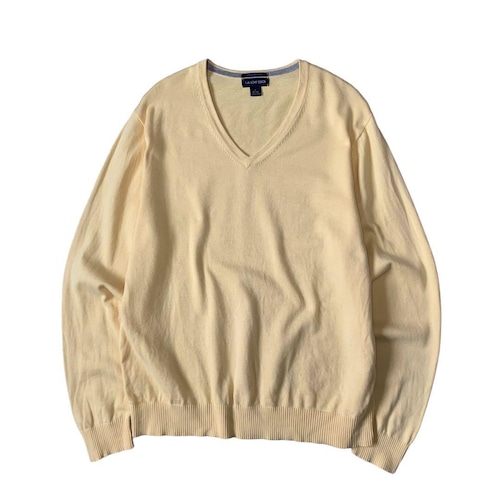 "00s LANDS’END" supima cotton knit yellow