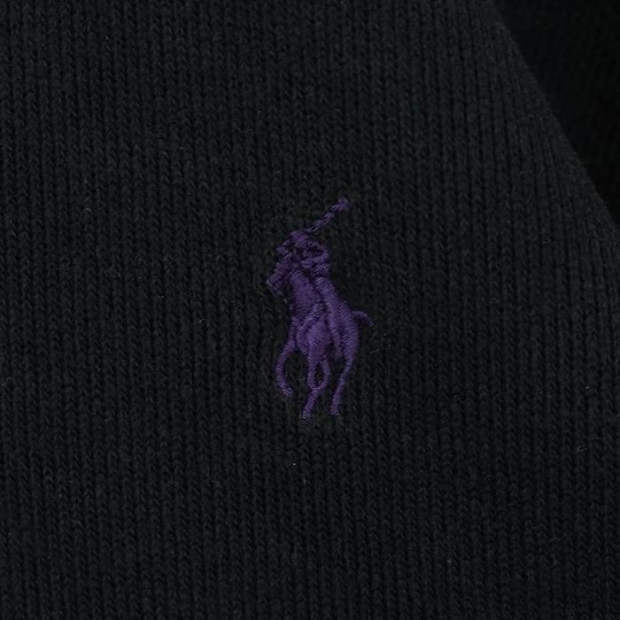 ポロバイラルフローレン ハーフジップニット ポニー 刺繍 XL 黒 紫