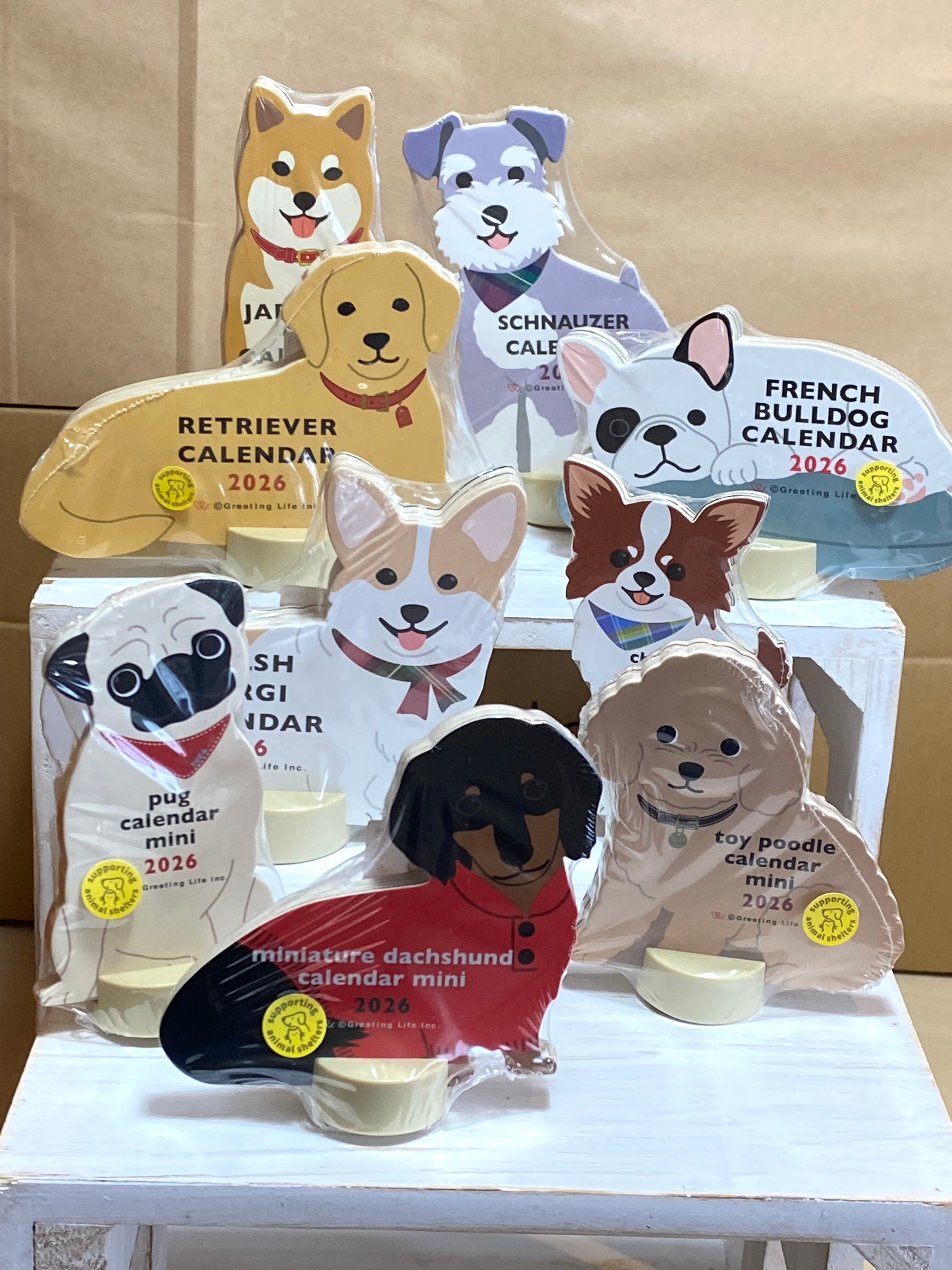 2026年アニマルダイカットカレンダーミニ パグ | わんこ雑貨の店