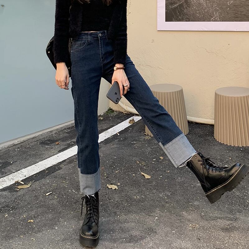 ウェストジーンズ レディーススプリングルーズカラーワイドレッグパンツ 春物 ワイドパンツ スーパーモール17776165868