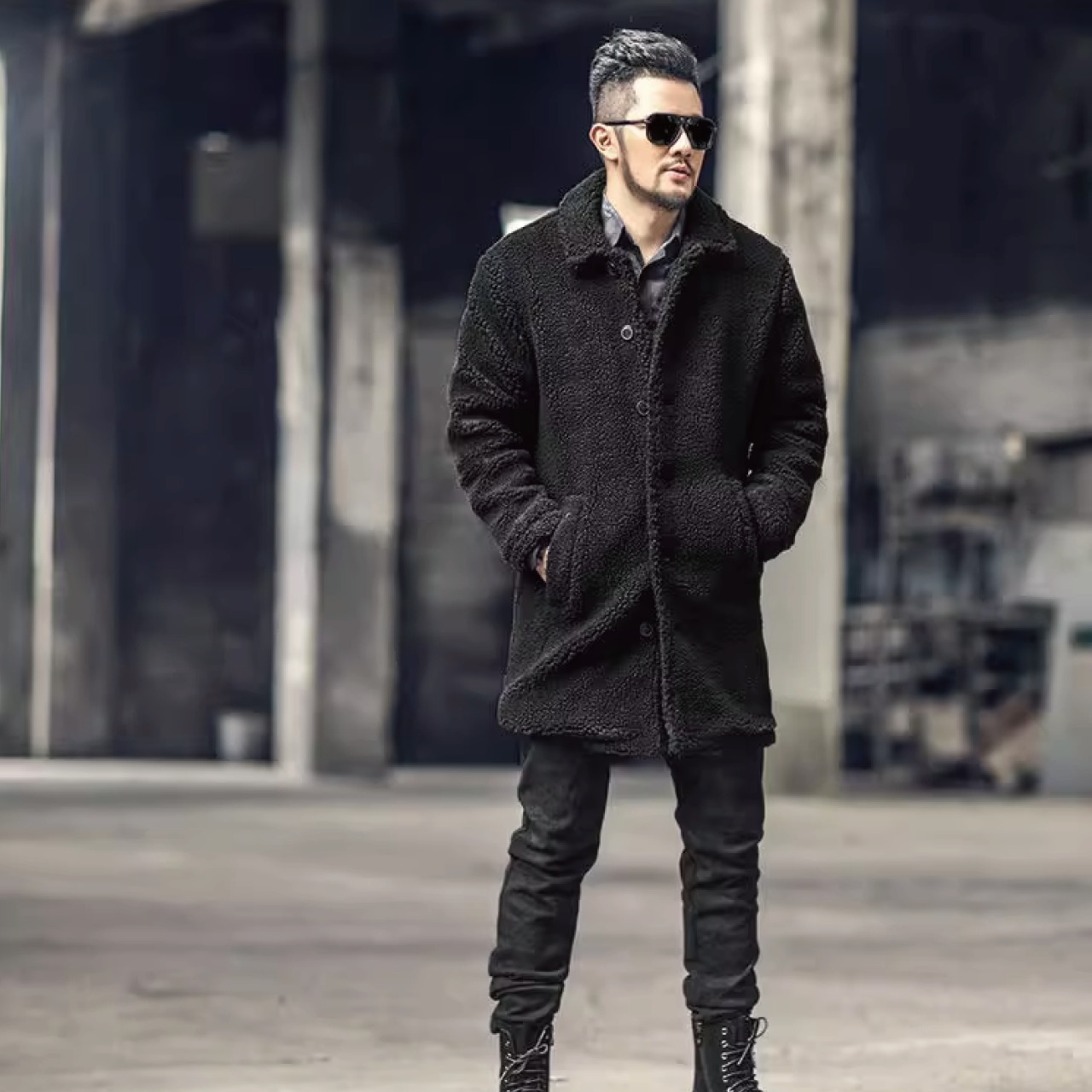 韓国スタイルミッドレングスコットンコート　CO001