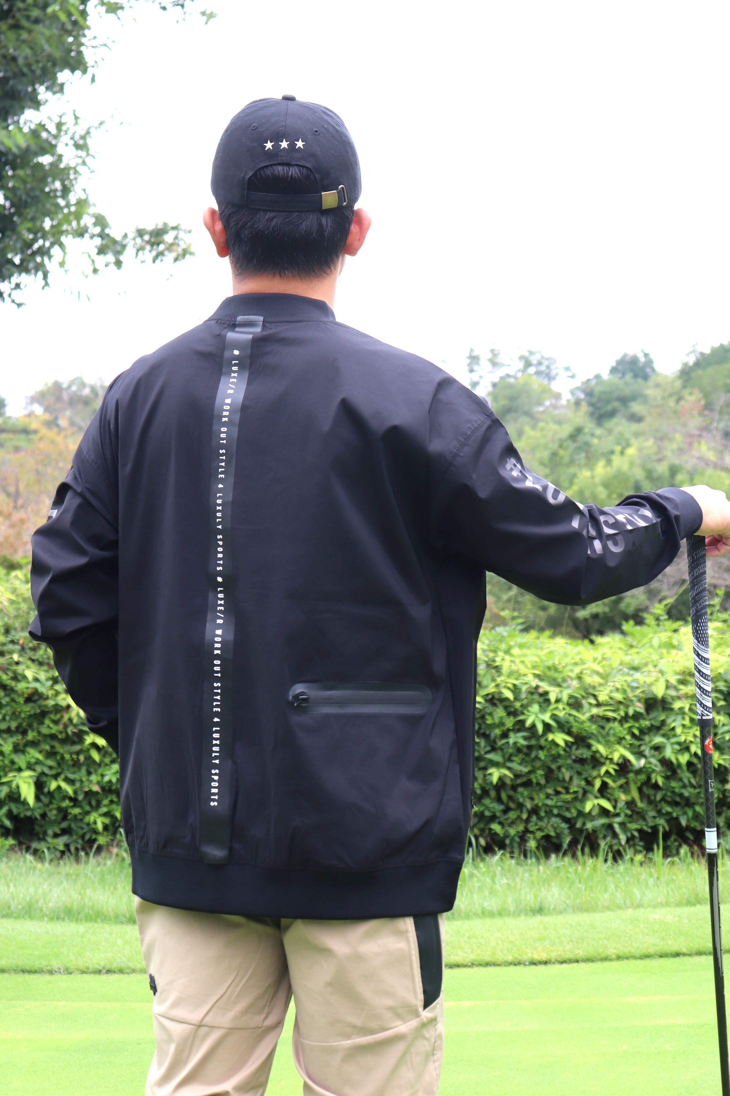 LUXE/R GOLF】(45851)*撥水加工 ストレッチ布帛 モックネック LUXE/R GOLF】(45851)*撥水加工 ストレッチ布帛 モックネック