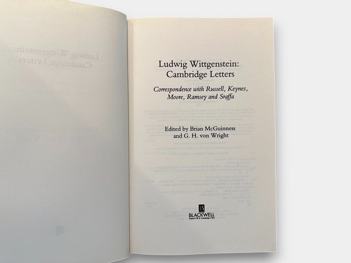 SFF022】【FIRST EDITION】Ludwig Wittgenstein: Cambridge Letters