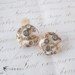 サリーボーダーのクリップ◎グレー／丸D【つばめボビンのクリップシリーズ】