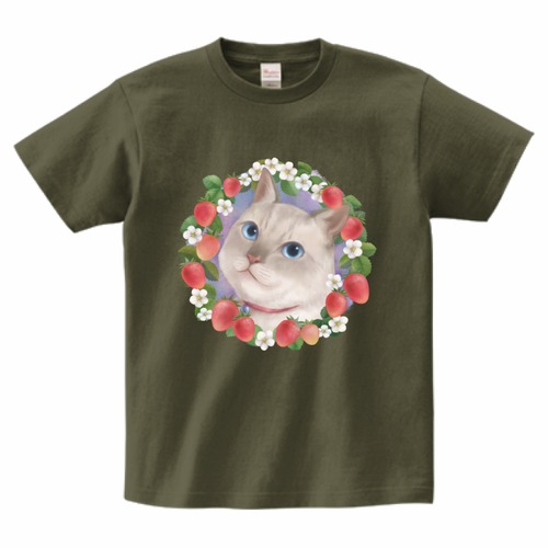 ねこいちご　コットンTシャツ