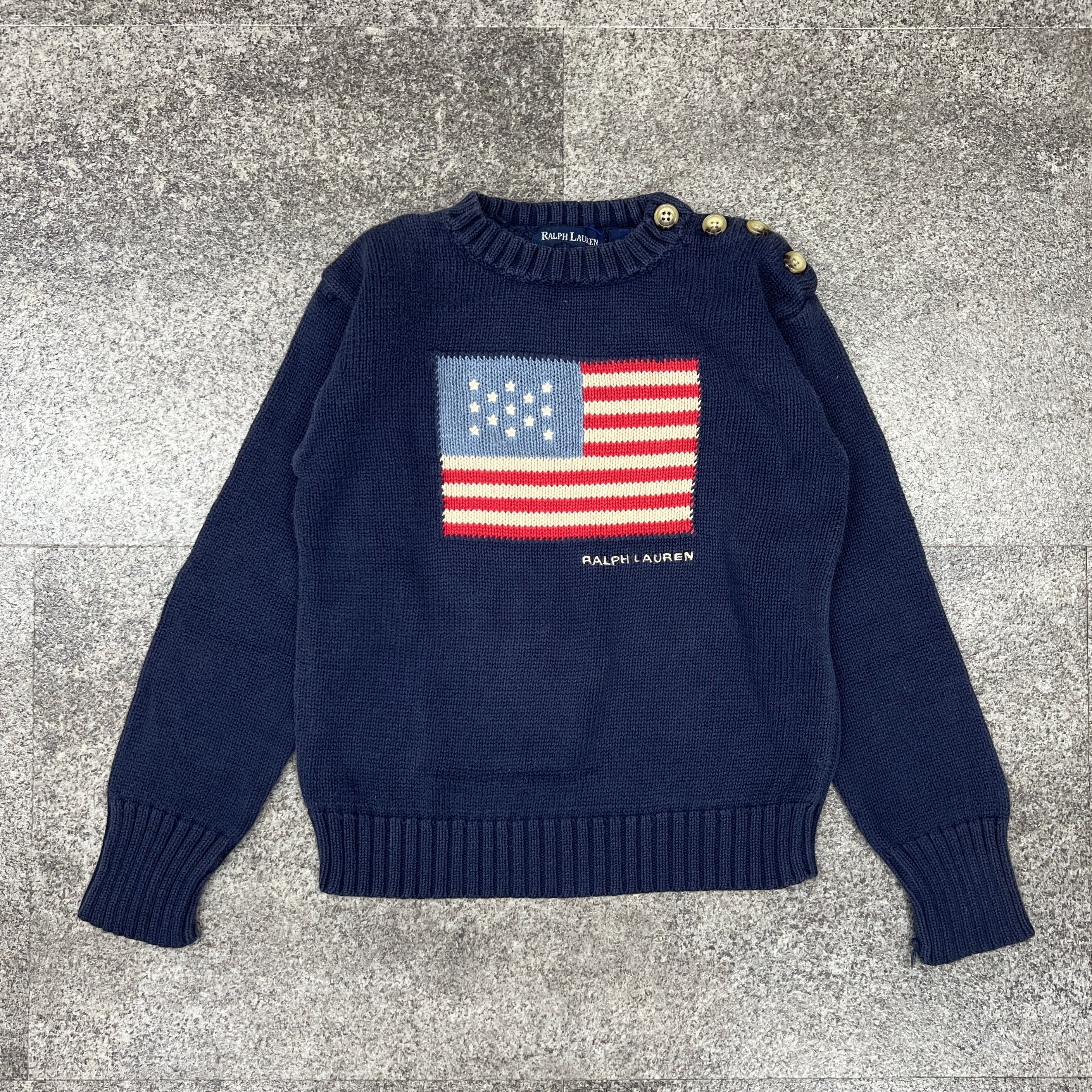4T】Ralph Lauren/flag pattern knit/navy ラルフローレン 4T】Ralph Lauren/flag pattern knit/navy ラルフローレン