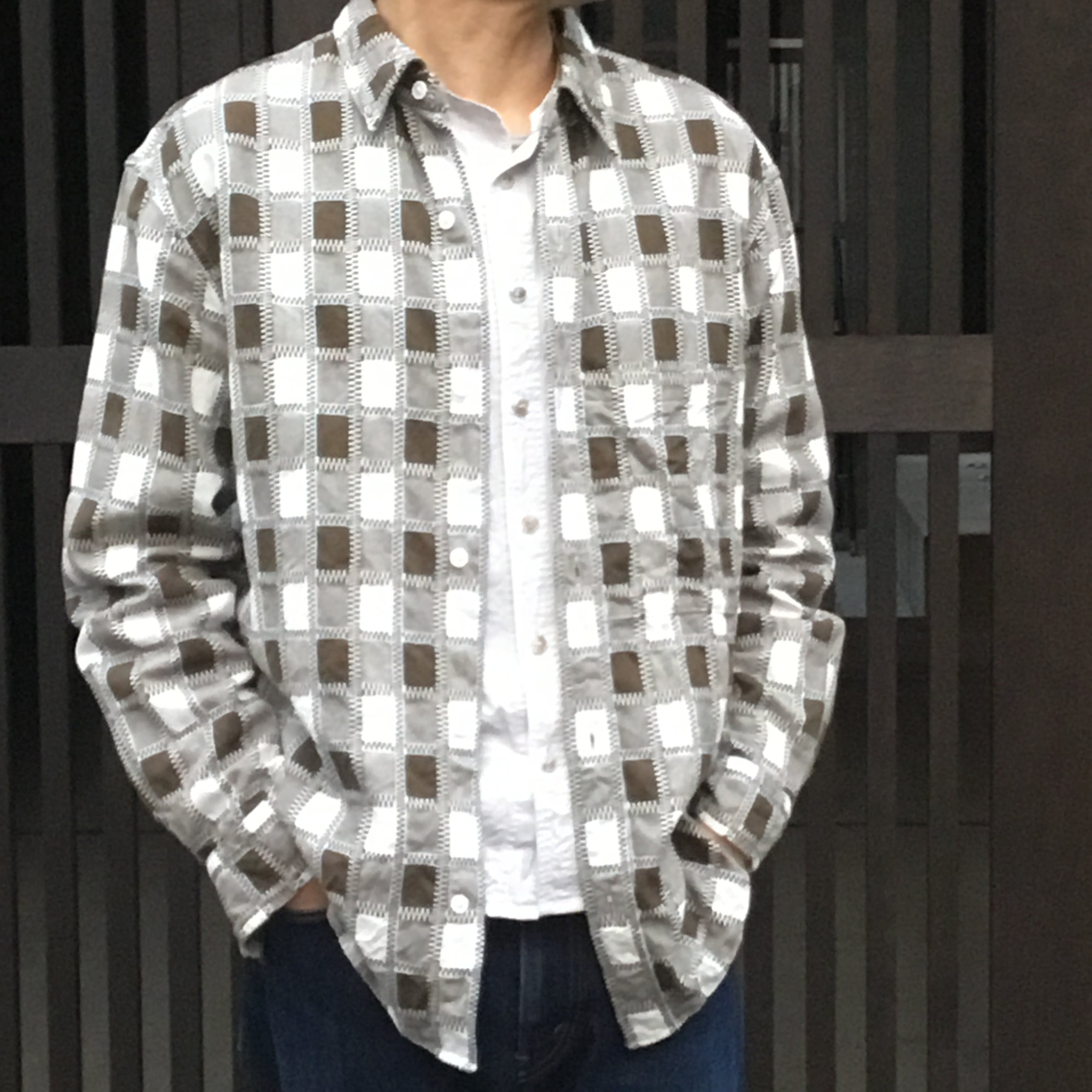 KUON/クオン shirts #2001-SH03 吉野格子 brown check