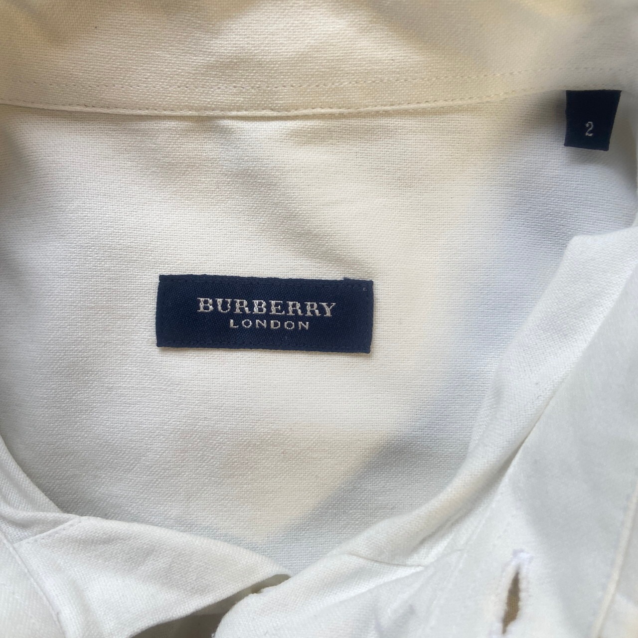 BURBERRY LONDON バーバリー ワンポイントロゴ刺繍 長袖シャツ メンズM 