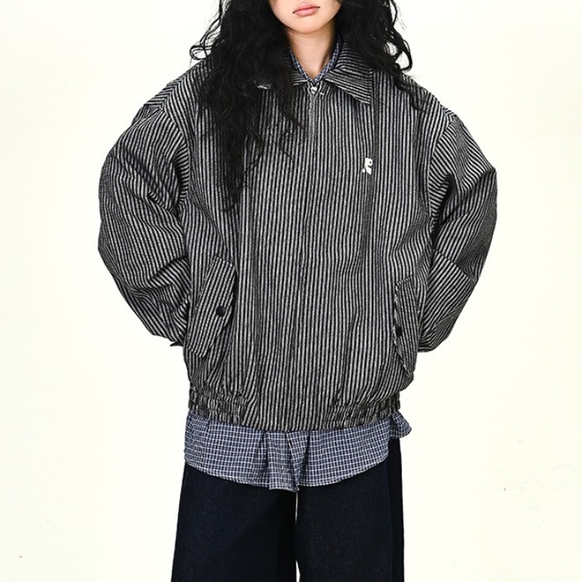 striped one-point jacket　ストライプワンポイントジャケット　J1242