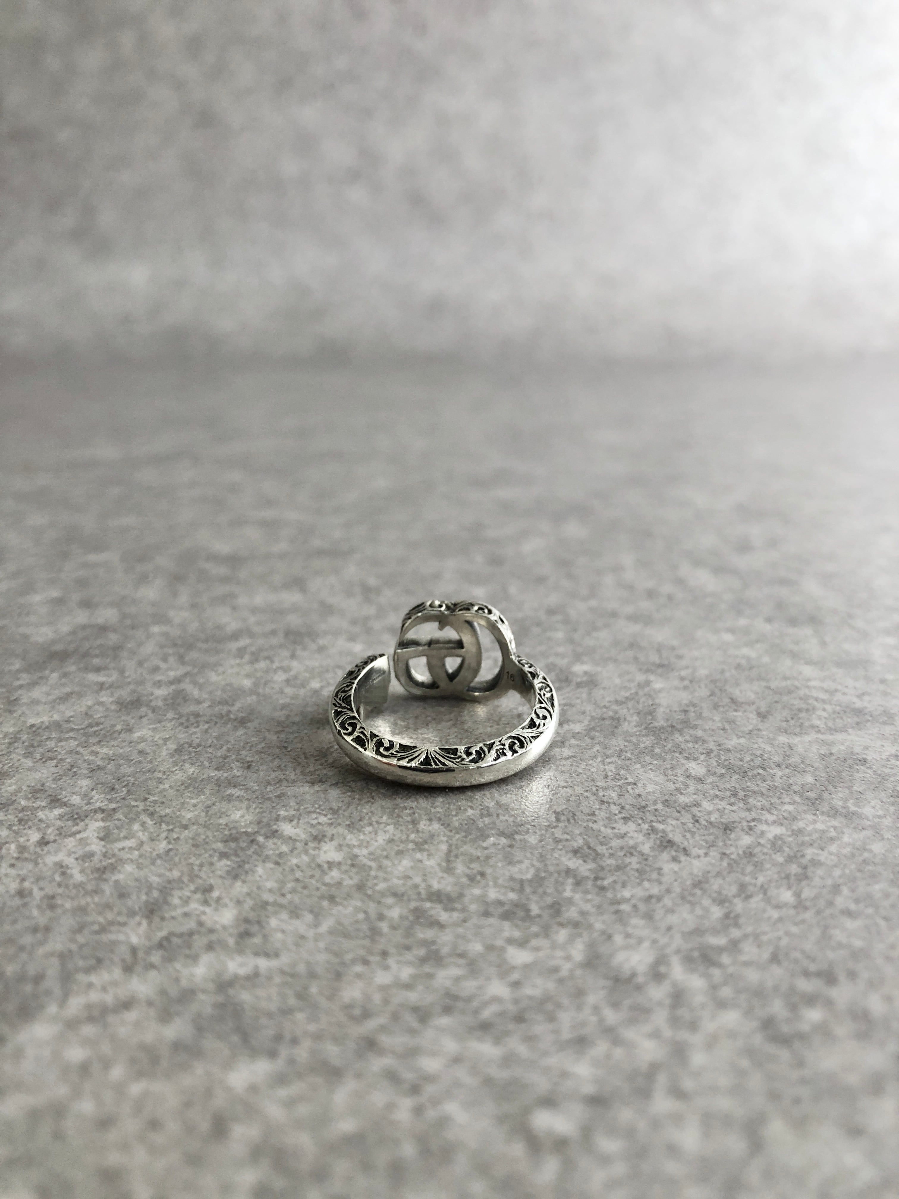 GUCCI グッチ アラベスク 指輪 14号 シルバー インターロッキングG 925