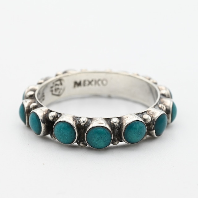 All Over Round Turquoise Ring #16.5 / Mexico