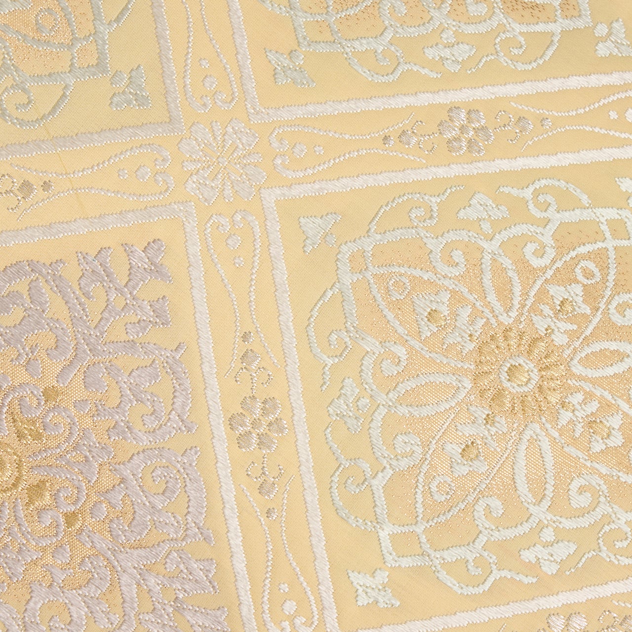 ✰✰河合織物 袋帯 未使用★美★ 河合美術織物 斜め格子に花菱文様 唐織袋帯【未着用品】 | かわの屋