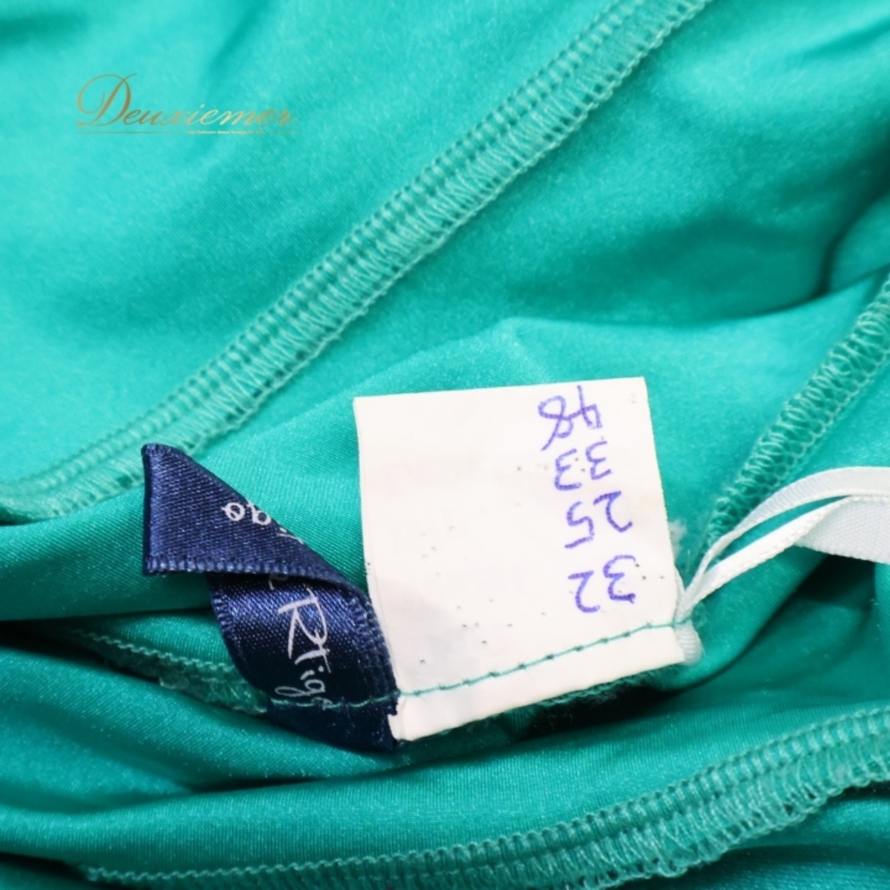 社交ダンス 衣装 スタンダードドレス ワンピース ドレス グリーン系 ブルー系 VeRTigo フリル レース フロート 青緑 デモ 競技 ダンス パーティ 発表会 豪華 華やか エレガント 上品 パフォーマンス用