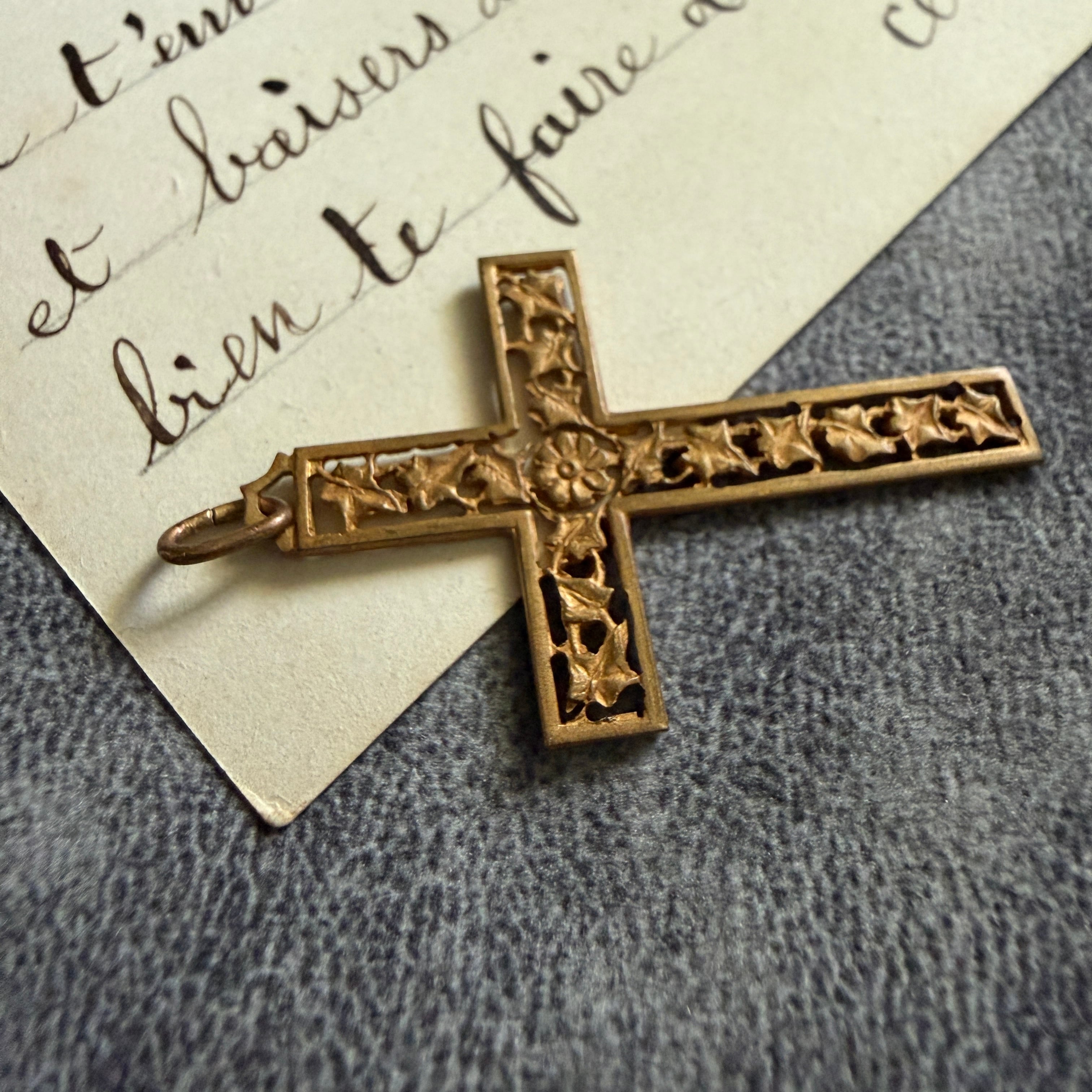 希少【Eternal Ivy Cross】 | Antique medaille Mary