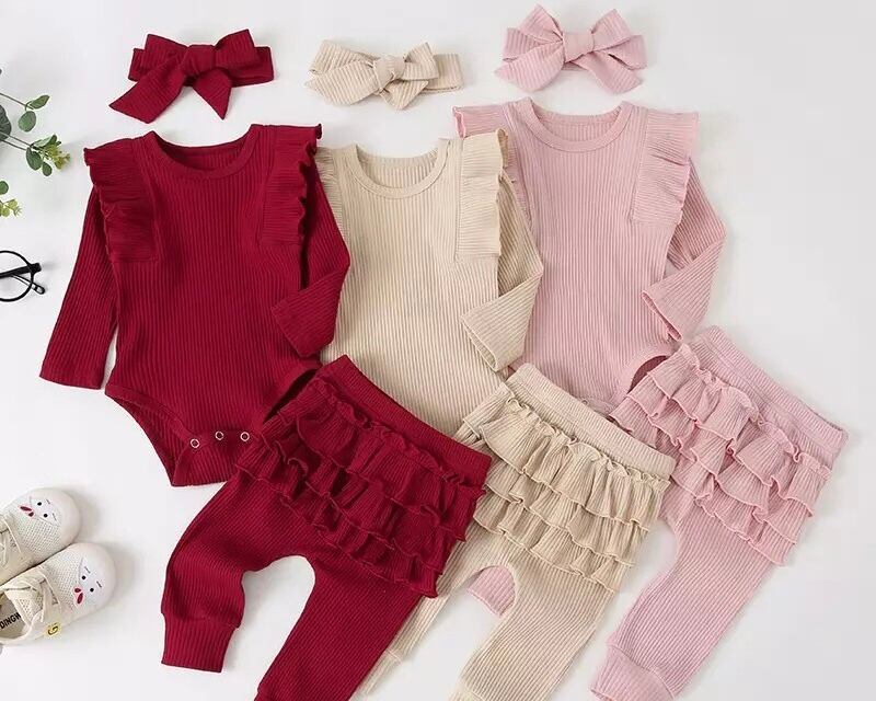 3点セット / ロンパース / パンツ / 女の子 / 0〜24ヶ月( A〜Z )