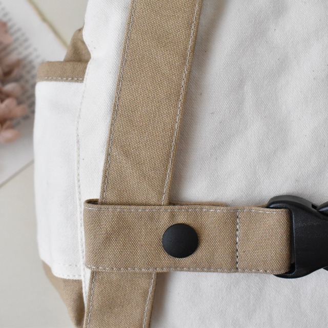 ベビーリュック　生成り×ベージュ A type