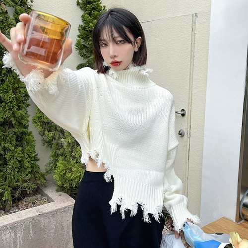 セーター オータムショート薄手 ロング 秋物 ラブタオタオダレンハウス69239569290