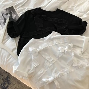 2色 半袖 シャツ Tシャツ フリル リボン オーバーサイズ 送料無料 オーバーサイズシャツ レディース 大人可愛い かわいい きれいめ 大人女子 エレガント 無地 春 夏 ガーリー 10代 20代 大人 学生 韓国系 お出かけ 外出 きれいめカジュアル 着回し ファッション デート コーディネート 重ね着 休日 特別な日 お祝い 記念日 メンズウケ カジュアル 普段着 春コーデ 夏コーデ 韓国 おしゃれ シンプル スタイル ゆったり 細見せ 韓国ファッション 30代 ワンポイント ママ ママコーデ