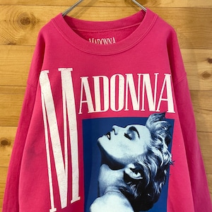 【MADONNA】マドンナ フォトプリント スウェット トレーナー オフィシャル 公式 2018年 ビッグロゴ 80s S US古着