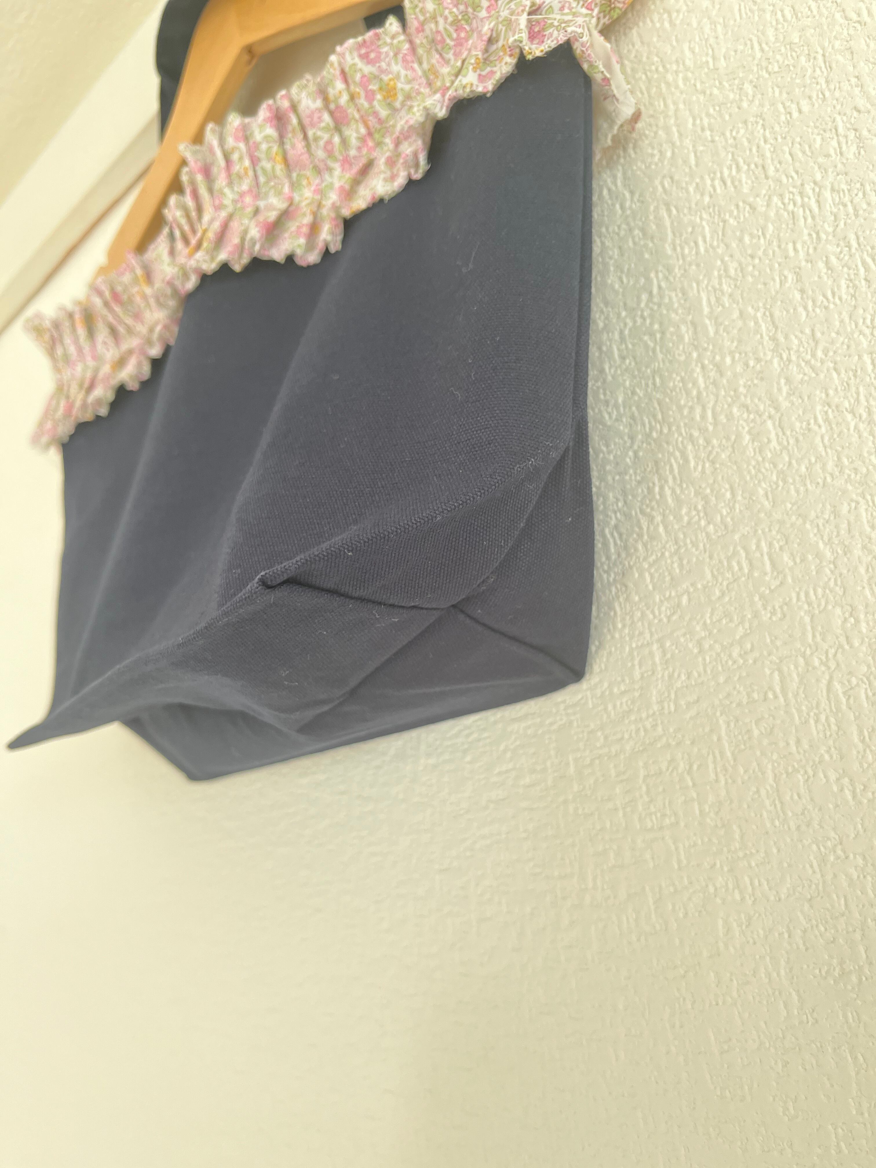 リバティフリル&キャンバス生地 トートバッグ ランチバッグ可愛くて軽くて丈夫